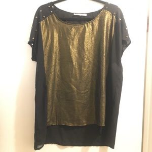 Gold Studded Sheer Top